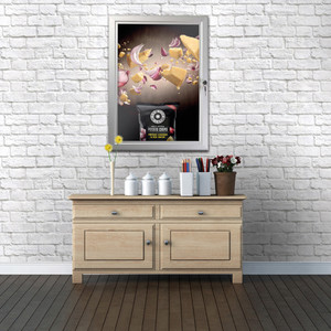 Seco Locking Poster Case - 18" x 24" Frame Size - Rectangle - Portrait, Landscape - SSCLCASE1824SV Product Image 
