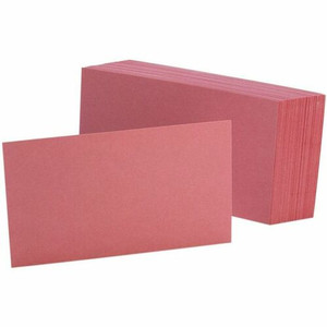 Oxford Colored Blank Index Cards - 100 Sheets - Plain - 3" x 5" Sheet Size - Cherry Paper - Durable Product Image 