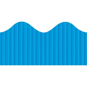 Bordette Decorative Border - Skill Learning: Decoration - Recyclable, Fadeless, Corrugated, Sturdy - 4" Height x 2.25" Width x 600" Length - Brite Blue - Paper Product Image 
