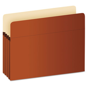 Pendaflex Pocket File, 3.5" Expansion, Legal Size, Red Fiber View Product Image