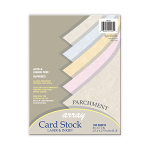 Pacon Array Card Stock, 65 lb Cover Weight, 8.5 x 11, Assorted Parchment Colors, 100/Pack (PAC101235) View Product Image