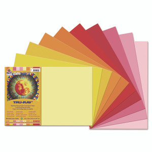 Pacon Tru-Ray Construction Paper, 76 lb Text Weight, 12 x 18, Assorted Cool/Warm Colors, 25/Pack PAC102948 View Product Image