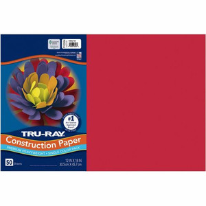 Tru-Ray Heavyweight Construction Paper - 18" Width x 12" Length - Holiday Red - Sulphite Product Image 