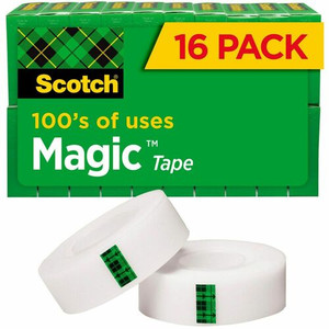 Scotch 3/4"W Magic Tape - 27.78 yd Length x 0.75" Width - 1" Core - Matte - Clear - Split Resistant, Tear Resistant - (MMM810K16) Product Image 