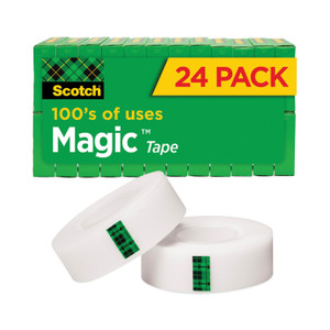 Scotch Magic Tape Value Pack, 1" Core, 0.75" x 83.33 ft, Clear, 24/Pack (MMM810K24) View Product Image