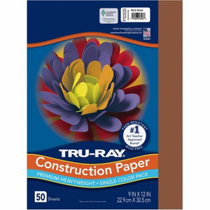 Tru-Ray Construction Paper - 12" Width x 9" Length - Brown - Sulphite Product Image 