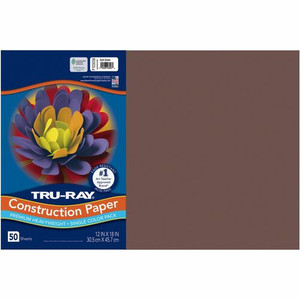 Tru-Ray Heavyweight Construction Paper - 18" Width x 12" Length - 76 lb Basis Weight - Dark Brown - Sulphite Product Image 