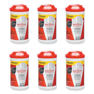 Sani Professional No-Rinse Sanitizing Multi-Surface Wipes, Unscented, White, 95/Container, 6/Carton View Product Image