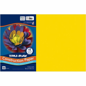 Tru-Ray Heavyweight Construction Paper - Art, Craft - 18" Width x 12" Length - Yellow - Sulphite Product Image 