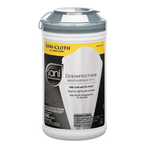 Sani Professional Disinfecting Multi-Surface Wipes, 7.5 x 5.38, White, 200/Canister (NICP22884EA) View Product Image