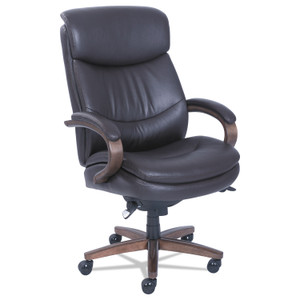 La-Z-Boy Woodbury Big/Tall Executive Chair, Supports Up to 400 lb, 20.25" to 23.25" Seat Height, Brown Seat/Back, Weathered Sand Base (LZB48961B) View Product Image