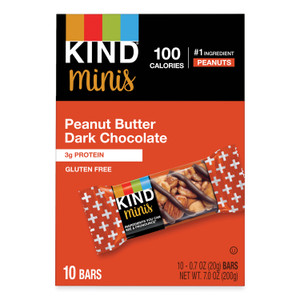 KIND Minis, Peanut Butter Dark Chocolate, 0.7 oz, 10/Pack View Product Image