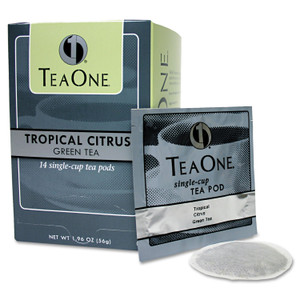 Tea One Tea Pods, Tropical Citrus Green, 14/Box (JAV20700) View Product Image