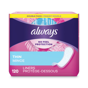 Always Thin Daily Panty Liners, Regular, 120/Pack, 6 Packs/Carton (PGC10796) View Product Image