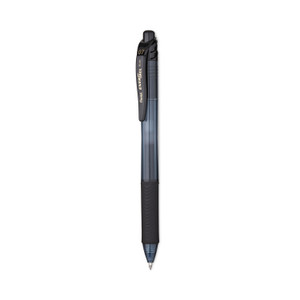 Pentel EnerGel-X Gel Pen, Retractable, Medium 0.7 mm, Black Ink, Smoke/Black Barrel, 24/Pack View Product Image