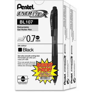 EnerGel EnerGel-X Retractable Gel Pens - 0.7 mm Medium Pen Point - Refillable - Retractable - Black Ink - Gel-based Product Image 