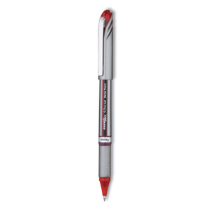 Pentel EnerGel NV Gel Pen, Stick, Medium 0.7 mm, Red Ink, Gray/Black/Red Barrel, Dozen View Product Image
