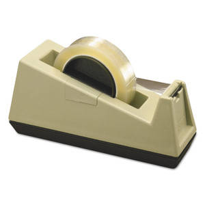 Scotch Heavy-Duty Weighted Desktop Tape Dispenser, 3" Core, Plastic, Putty/Brown (MMMC25) View Product Image