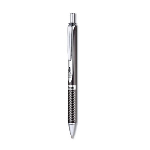 Pentel EnerGel Alloy RT Gel Pen, Retractable, Medium 0.7 mm, Black Ink, Black Barrel (PENBL407AA) View Product Image