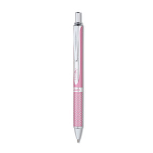 Pentel EnerGel Alloy RT Gel Pen, Retractable, Medium 0.7 mm, Black Ink, Pink Barrel (PENBL407PA) View Product Image