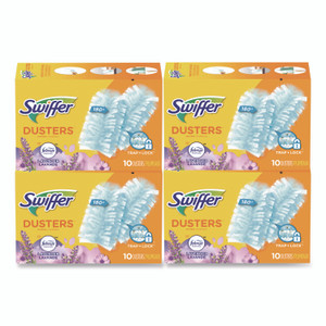 Swiffer Refill Dusters, DustLock Fiber, Light Blue, Lavender Vanilla Scent,10/Box,4 Boxes/Carton View Product Image