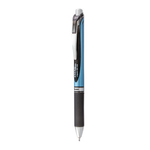 Pentel EnerGel RTX Gel Pen, Retractable, Medium 0.7 mm Needle Tip, Black Ink, Black/Gray Barrel (PENBLN77A) View Product Image