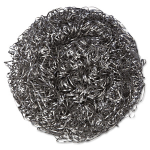 Kurly Kate Stainless Steel Scrubbers, Large, 4 x 4, Steel Gray, 12 Scrubbers/Pack, 6 Packs/Carton (PUX756) View Product Image