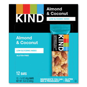 KIND Fruit and Nut Bars, Almond and Coconut, 1.4 oz, 12/Box View Product Image