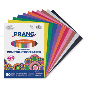 Prang SunWorks Construction Paper, 50 lb Text Weight, 9 x 12, Assorted, 50/Pack View Product Image