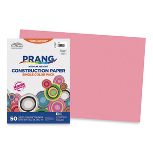 Prang SunWorks Construction Paper, 50 lb Text Weight, 12 x 18, Pink, 50/Pack View Product Image