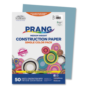 Prang SunWorks Construction Paper, 50 lb Text Weight, 9 x 12, Sky Blue, 50/Pack View Product Image