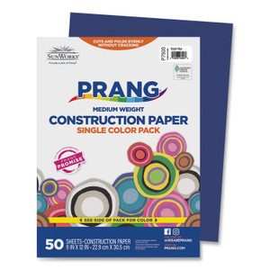 Prang SunWorks Construction Paper, 50 lb Text Weight, 9 x 12, Bright Blue, 50/Pack View Product Image