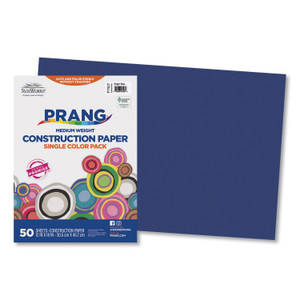 Prang SunWorks Construction Paper, 50 lb Text Weight, 12 x 18, Bright Blue, 50/Pack View Product Image