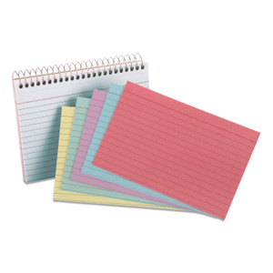 Oxford Spiral Index Cards, Ruled, 4 x 6, Assorted, 50/Pack (OXF40286) View Product Image