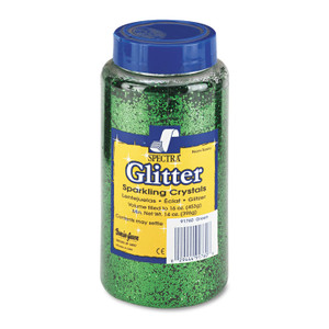 Pacon Spectra Glitter, 0.04 Hexagon Crystals, Green, 16 oz Shaker-Top Jar View Product Image