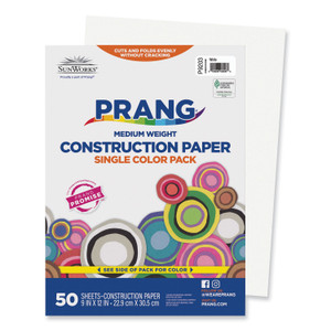Prang SunWorks Construction Paper, 50 lb Text Weight, 9 x 12, White, 50/Pack View Product Image