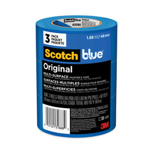 ScotchBlue Original Multi-Surface Painter's Tape, 3" Core, 1.88" x 60 yds, Blue, 3/Pack (MMM209048EVP) View Product Image