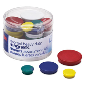 Officemate Assorted Heavy-Duty Magnets, Circles, Assorted Sizes and Colors, 30/Tub (OIC92501) View Product Image