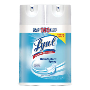 LYSOL Brand Disinfectant Spray, Crisp Linen, 12.5 oz Aerosol Spray, 2/Pack, 6 Pack/Carton (RAC89946) View Product Image