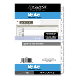 AT-A-GLANCE 1-Page-Per-Day Planner Refills, 8.5 x 5.5, White Sheets, 12-Month (Jan to Dec): 2024 View Product Image