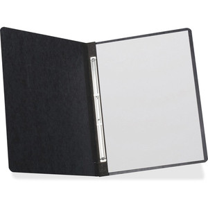 TOPS Letter Recycled Report Cover - 3" Folder Capacity - 8 1/2" x 10 63/64" - 2 x Prong Fastener(s) - Black - Reinforced Hinge, Durable Hinge, Slip Resistant, Punched, Embossed, Label Holder Product Image 