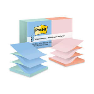 Post-it Dispenser Notes Original Pop-up Refill, Beachside Cafe Collection Alternating-Color Value Pack, 3" x 3", 100 Sheets/Pad, 12 Pads/Pack View Product Image