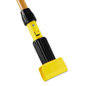 Rubbermaid Commercial Gripper Hardwood Mop Handle, 1.13" dia x 60", Natural/Yellow (RCPH216) View Product Image
