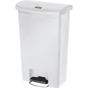 Slim Jim Resin Step-On Container, Front Step Style, 13 Gal, White (RCP1883557) View Product Image