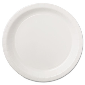 Hoffmaster Coated Paper Dinnerware, Plate, 9" dia, White, 50/Pack, 10 Packs/Carton (HFMPL7095) View Product Image