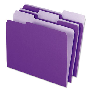 Pendaflex Interior File Folders, 1/3-Cut Tabs: Assorted, Letter Size, Violet, 100/Box (PFX421013VIO) View Product Image