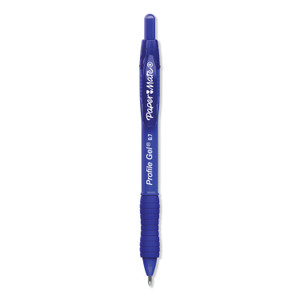 Paper Mate Profile Gel Pen, Retractable, Medium 0.7 mm, Blue Ink, Translucent Blue Barrel, 36/Pack (PAP2095449) View Product Image