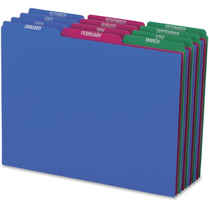 Pendaflex Poly File Guide Sets - Printed Tab(s) - Month - January-December - 8.5" Divider Width x 11" Divider Length - Letter Product Image 