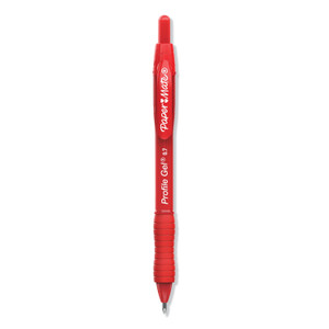 Paper Mate Profile Gel Pen, Retractable, Medium 0.7 mm, Red Ink, Translucent Red Barrel, Dozen (PAP2095463) View Product Image