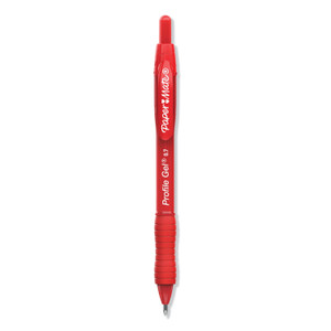 Paper Mate Profile Gel Pen, Retractable, Medium 0.7 mm, Red Ink, Translucent Red Barrel, Dozen View Product Image